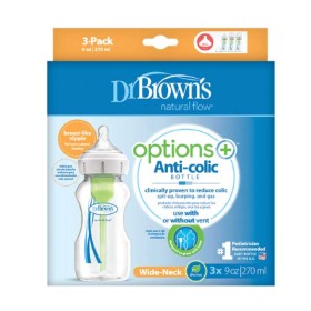 DR.BROWNS - Natural Flow Anti-colic Options+ Μπιμπερό Πλαστικό  (3x270ml)