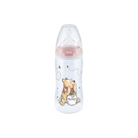 NUK - First Choice+ Disney Winnie Μπιμπερό Πολυπροπυλενίου Θηλή Σιλικόνης με Ένδειξη Θερμοκρασίας Ροζ 0-6m (10.741.035) | 300ml