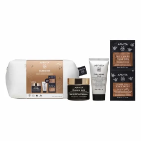 APIVITA - Promo Queen Bee Absolute Anti- Aging & Regenarating Cream Rich Texture (50ml) & 3 in 1 Cleansing Milk for Face & Eyes (50ml) Express Beauty Face Mask Honey (2x8ml)