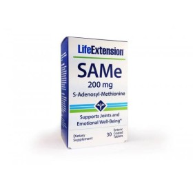 Life Extension SAMe 200mg (S-adenosyl-methionine) για την Καταπολέμηση των Πόνων & τη Βελτίωση της Διάθεσης, 30 tabs