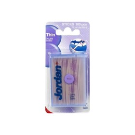JORDAN THIN DOUBLE ENDED STICKS - ΛΕΠΤΕΣ ΟΔΟΝΤΟΓΛΥΦΙΔΕΣ, 100 ΤΕΜΑΧΙΑ