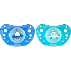 Chicco Physio Air 16-36m+ Ορθοδοντική Πιπίλα Σιλικόνης Σιελ, 2 τεμάχια