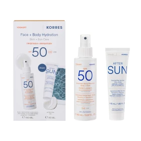 KORRES - Set Yoghurt Sunscreen Spray Emulsion Body & Face SPF50+ (150ml) & Δώρο Cooling After Sun Gel Face & Body With Real Edible (50ml)