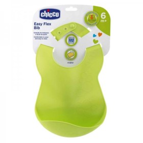 Chicco Αδιάβροχη Σαλιάρα Σιλικόνης με Κουμπί Easy Flex με Τσέπη για 6 m+Εύκολη