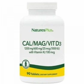 Natures Plus Bone Support Cal/Mag/Vit D3 with Vitamin K2 90 ταμπλέτες