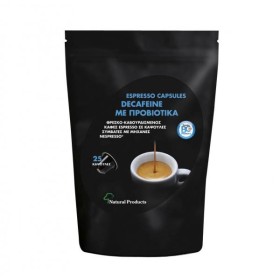 Natural Products Espresso Capsules Decafeine Καφές χωρίς Καφεΐνη με Προβιοτικά, 25 caps