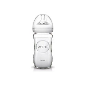 Philips Γυάλινο Μπιμπερό Natural Κατά των Κολικών με Θηλή Σιλικόνης 240ml για 1+ μηνών