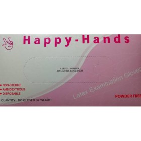 Happy Hands Γάντια Χωρίς Πούδρα Λάτεξ Λευκό 100τμχ
