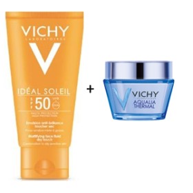 VICHY - Ideal Soleil Face Fluid Dry touch SPF50+ (50ml) με ΔΩΡΟ Aqualia Thermal (15ml)