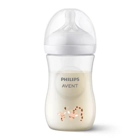 AVENT - Natural Response Μπιμπερό πλαστικό Θηλή ροής 3 SCY903/66 1m+ Καμηλοπάρδαλη | 260ml