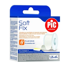 PIC SOLUTION - Soft Fix Ρολό Λευκοπλάστ από μη Υφασμένο Ύφασμα 1,25cmx5m | 1τμχ