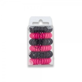 Dessata Hair Ties Black-fuchsia 6τμχ