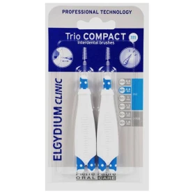 Elgydium Trio Compact 1 Μεσοδόντια Βουρτσάκια για πολύ Μικρά Διαστήματα, 2 Στελέχη & 6 Βουρτσάκια