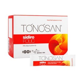 Tonosan SidiroFOLIC, Συμπλήρωμα Διατροφής Για Την Κάλυψη Των Καθημερινών Απαιτήσεων Σε Σίδηρο & Φυλλικό Οξύ, 20 sticks
