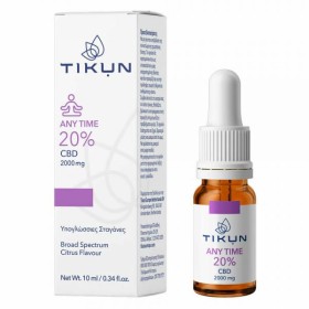 Tikun Any Time Έλαιο Κάνναβης σε Σταγόνες 2000mg με 20% CBD με Γεύση Citrus 10ml