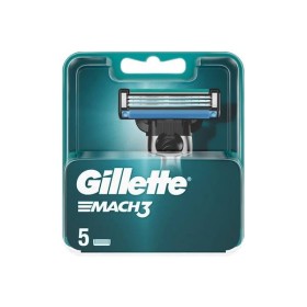Gillette Mach3 Ανταλλακτικές Κεφαλές με 3 Λεπίδες και Λιπαντική Ταινία 5τμχ