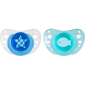 Chicco Physio Air 6-16m Ορθοδοντική Πιπίλα Σιλικόνης Σιελ, 2 τεμάχια