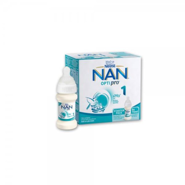 Nestle Nan Optipro 1 0m+ Starter Pack 6x70ml Γάλα σε Σκόνη 420gr