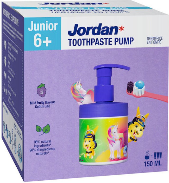 JORDAN TOOTHPASTE PUMP 6+ 150ML
