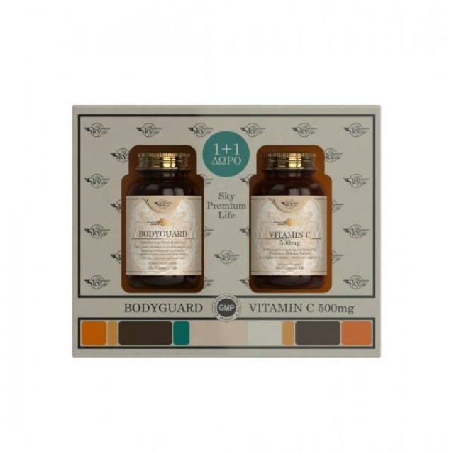 Sky Premium Life PROMO PACK Bodyguard Συμπλήρωμα Διατροφής 60Caps & ΔΩΡΟ Vitamin C 500mg 60Tabs