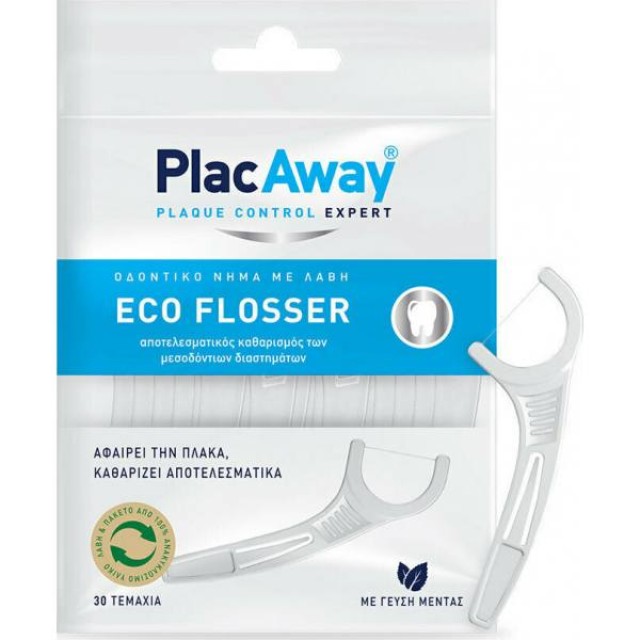PlacAway Eco Flosser Οδοντικό Νήμα με Λαβή 30τμχ