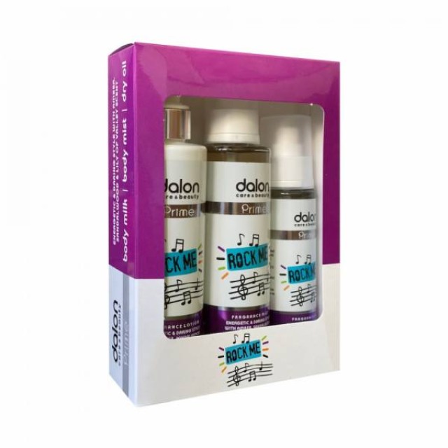 Σετ Δώρου: Prime Body Mist Rock Me + Ξηρό Λάδι Rock Me + Δώρο Γαλάκτωμα Σώματος Rock Me