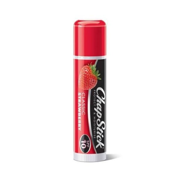 Chapstick Lip Balm Strawberry Προστασία για τα Χείλη από τα αποτελέσματα ξήρανσης του αέρα & το κρύο, με άρωμα φράουλα, 4gr