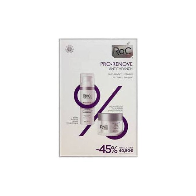 ROC Pro-Renove Κρέμα Αντιγήρανσης Πλούσιας Υφής 50ml + Pro-Define Κρέμα Σύσφιγξης Υψηλής Συγκέντρωσης 50ml