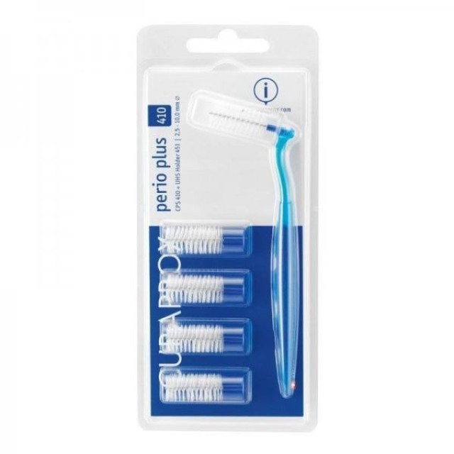Curaprox Perio Plus 410 Μεσοδόντια Βουρτσάκια Μπλε, 5 τεμάχια με λαβή