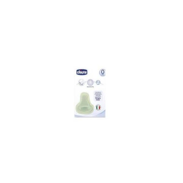 Chicco θηλή Σιλικόνης 0m+, για τα μπιμπερό Simply Glass - Κανονική Ροή. 0% BPA, 1 τμχ