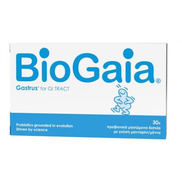 BioGaia Gastrus Προβιοτικά Μασώμενα Δισκία με γεύση Μανταρίνι/Μέντα, 30 Chew.Tabs
