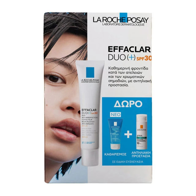 LA ROCHE POSAY - Promo Effaclar DUO[+] Cream SPF30 (40ml) & Effaclar Gel (50ml) & Anthelios Oil Correct Photocorrection Daily Gel-Cream SPF50+ (3ml)