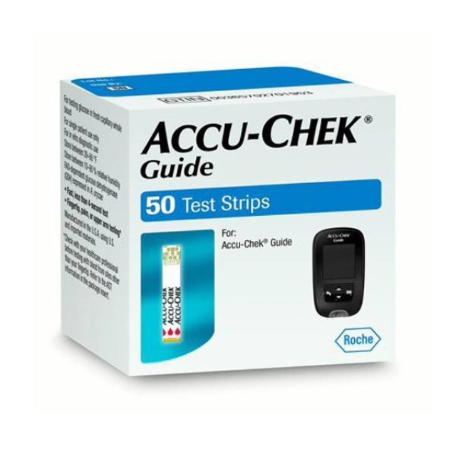 Accu chek Guide Test Strip, Ταινίες Μέτρησης Σακχάρου, 50 Τεμάχια