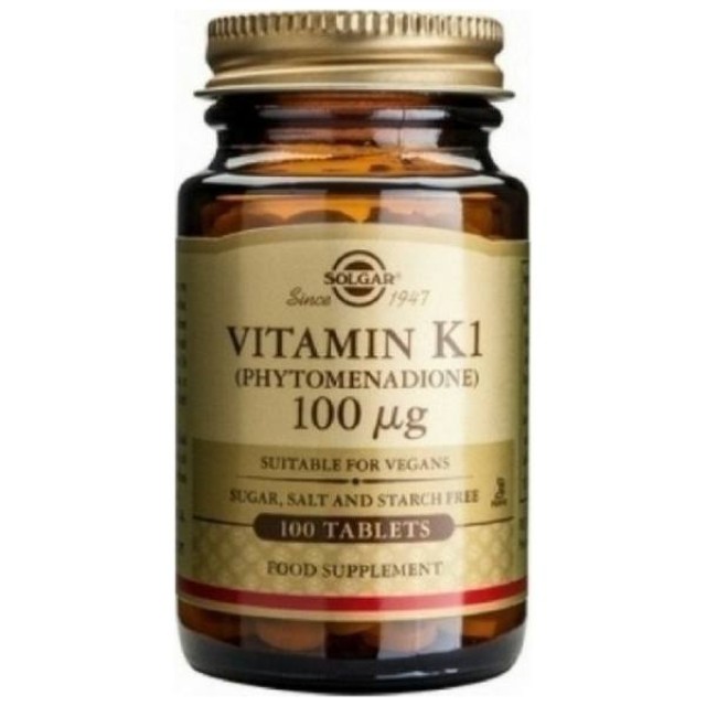Solgar Vitamin K1 (Phytonadione) 100 ταμπλέτες