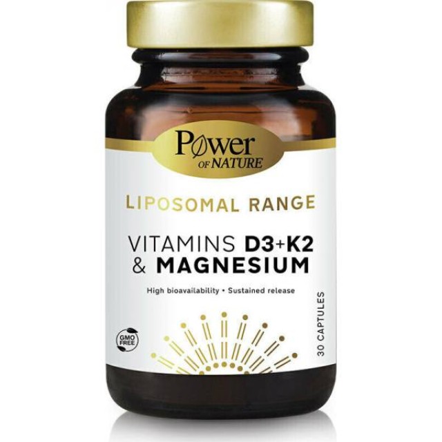 Power Of Nature Liposomal Range Vitamins D3 & K2 & Magnesium 30 κάψουλες