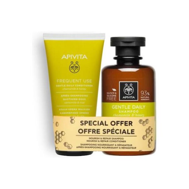 Apivita Gentle Daily Σετ Περιποίησης Μαλλιών με Σαμπουάν και Conditioner 2τμχ