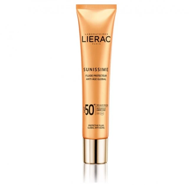 LIERAC - Sunissime BB Fluide Protective Global Anti-Aging Golden Face   Decollete SPF50 | 40ml
