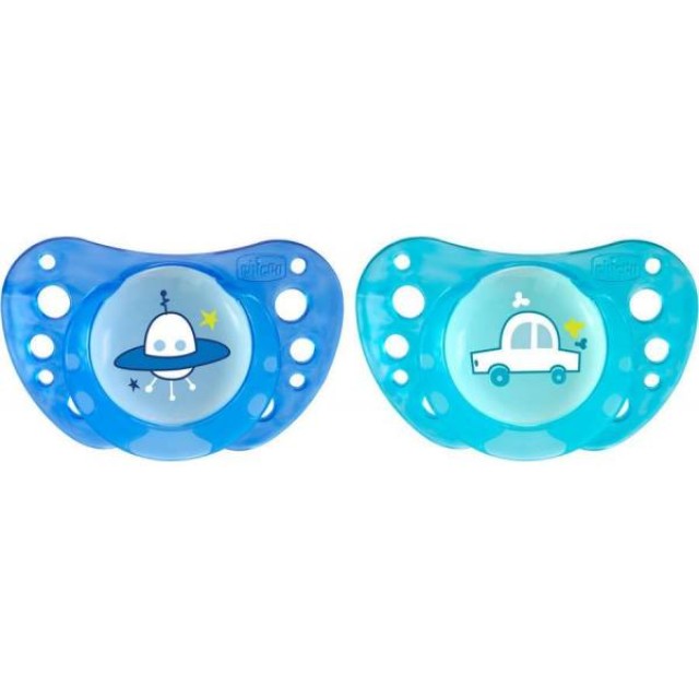 Chicco Physio Air 16-36m+ Ορθοδοντική Πιπίλα Σιλικόνης Σιελ, 2 τεμάχια