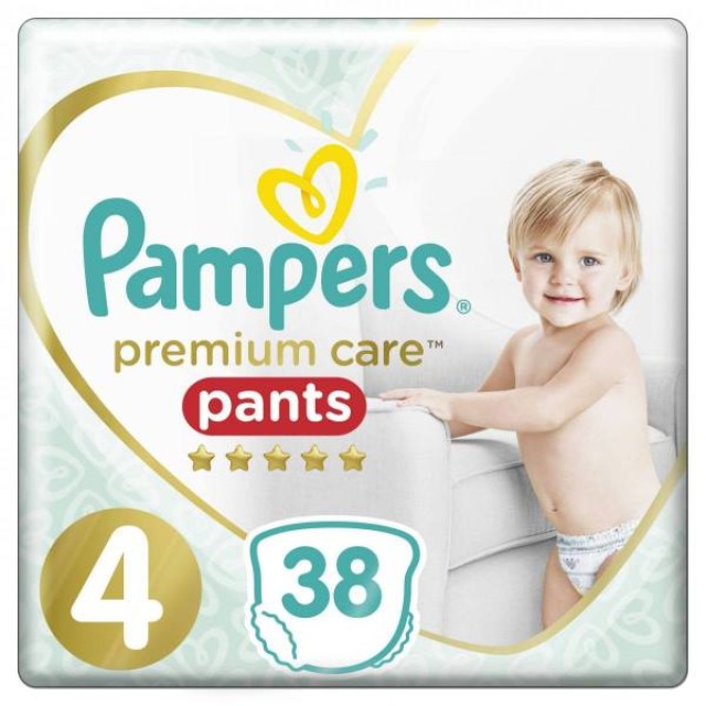 Pampers Premium Care Pants No.4 (9-15kg) Πάνες Βρακάκι, 38 τεμάχια