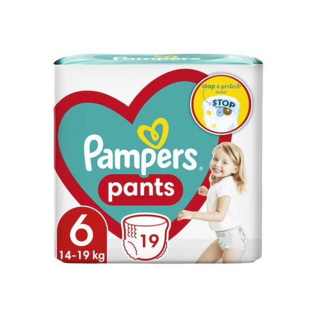 Pampers Πάνες Βρακάκι Pants No 6 (15+kg) No. 6 για 15+kg 19τμχ