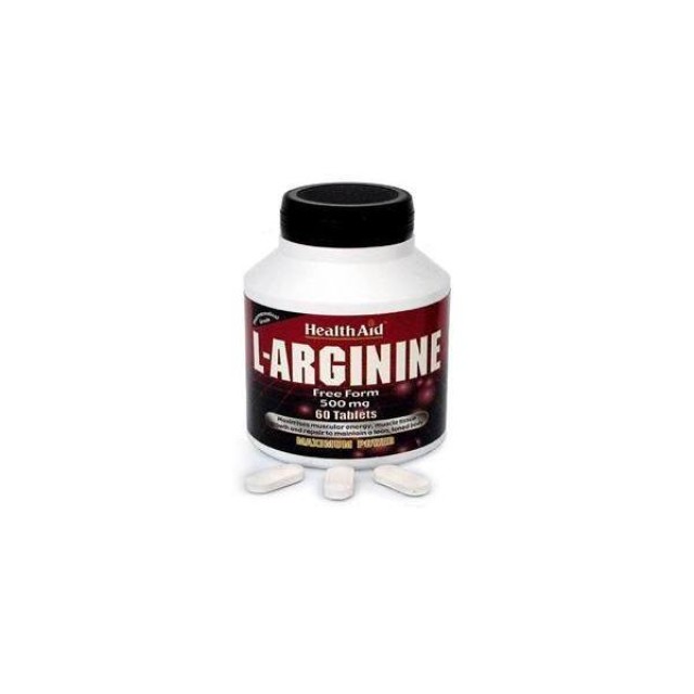 HEALTH AID L-Arginine Free Form 500mg - 60 Tablets