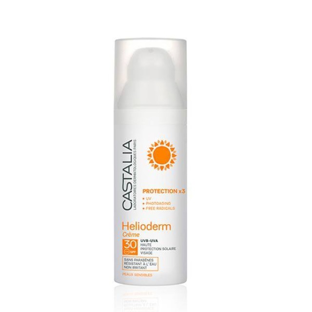 Castalia Helioderm Creme SPF30 Αντηλιακή Κρέμα Προσώπου Υψηλής Προστασίας με μη Λιπαρή Υφή, 50ml