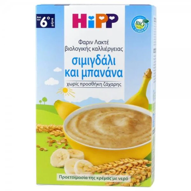 Hipp Βρεφική Κρέμα Φαρίν Λακτέ με Σιμιγδάλι και Μπανάνα 6m+ 500gr