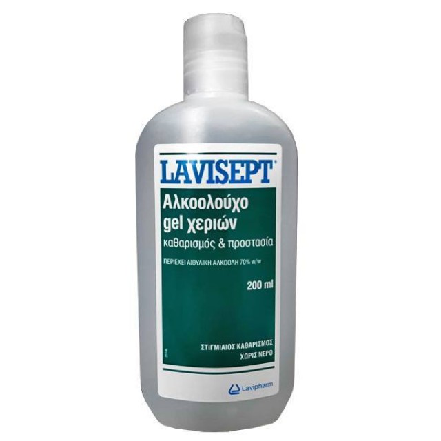 Lavipharm Lavisept Αλκοολούχο Αντισηπτικό Τζέλ Χεριών 70 Βαθμών, 200ml