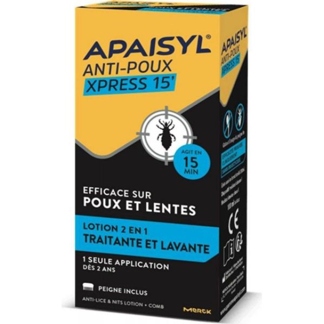 Merck Apaisyl Poux,πρόγραμμα αγωγής 3 σε 1 , 100 ml