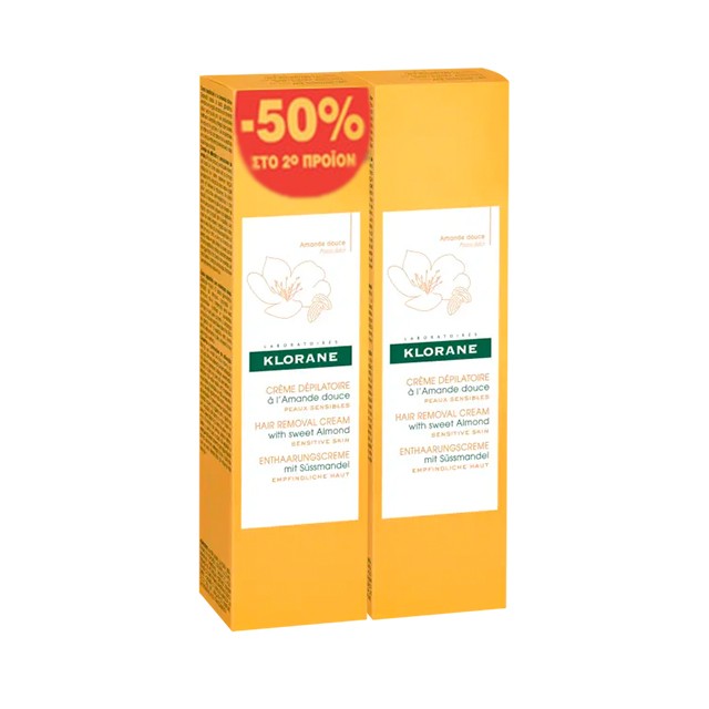KLORANE - Hair Removal Cream Κρέμα Αποτρίχωσης με Γλυκό Αμύγδαλο (2x150ml)