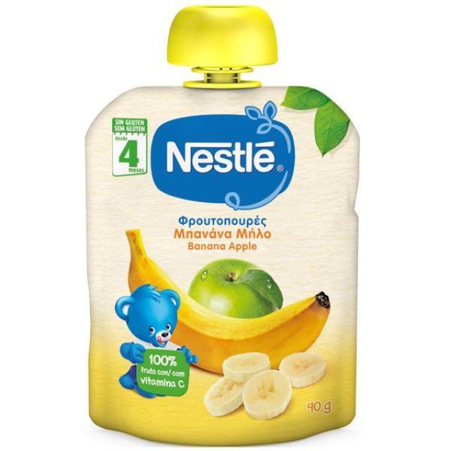 Nestle Φρουτοπουρές Μπανάνα & Μήλο, 90g