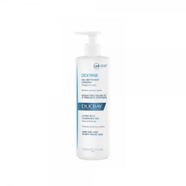 Ducray Dexyane Ultra-Rich Cleansing Gel Απαλό Προϊόν Καθαρισμού για πολύ ξηρό δέρμα & δέρμα με τάση ατοπίας, 400ml