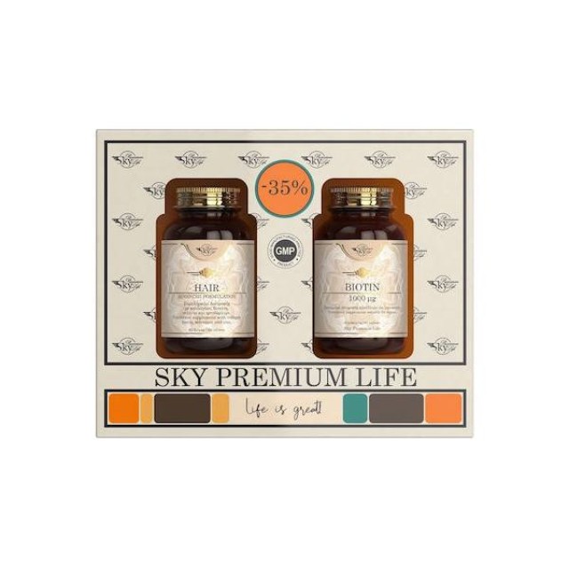 Sky Premium Life PROMO PACK Hair 60tabs & Biotin 1000mg 60caps.