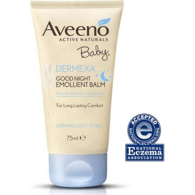 Aveeno Baby Dermexa Good Night Emollient Balm Καταπραϋντική Κρέμα Νύχτας για Μωρά με Τάση για Ατοπία, 75ml